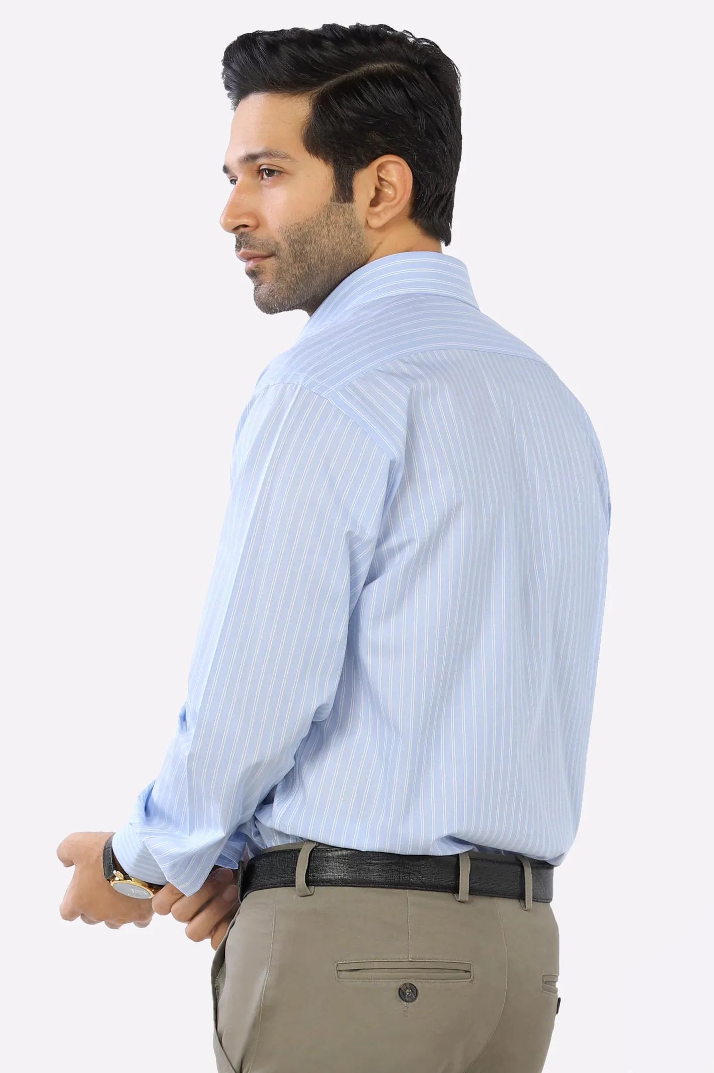 Light Blue Pinstripe Formal Shirt