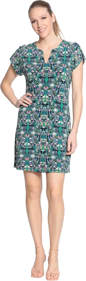 London Times Women's Short Sleeve Shift Dress