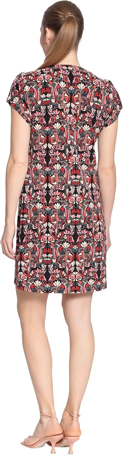 London Times Women's Short Sleeve Shift Dress