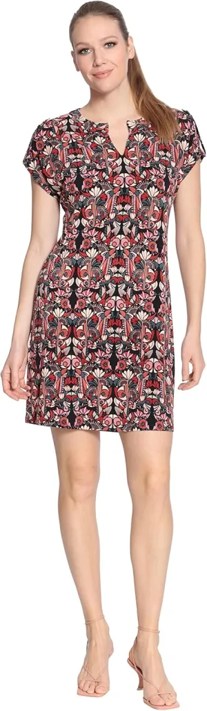 London Times Women's Short Sleeve Shift Dress