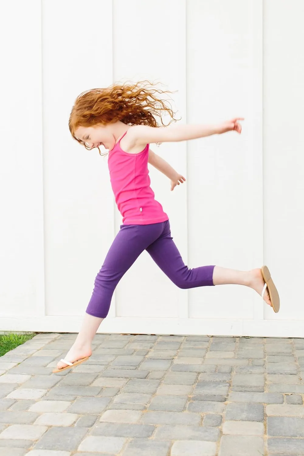 Made in USA Big Girls' Cotton Cropped Capri Legging for Summer, Play and School SPD for Sensitive Skin Sensory Friendly