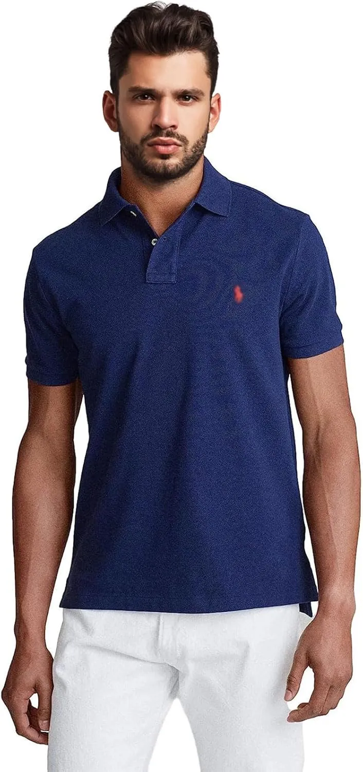 Men's Custom Classic Polo Shirt Short Sleeve for Outdoor Golf Tennis Polo 2 Buttons Tops-Proudly of U.S Polo