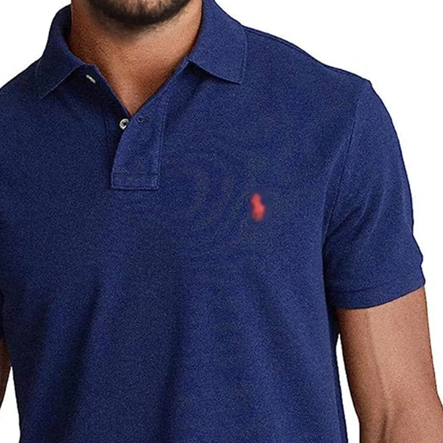 Men's Custom Classic Polo Shirt Short Sleeve for Outdoor Golf Tennis Polo 2 Buttons Tops-Proudly of U.S Polo