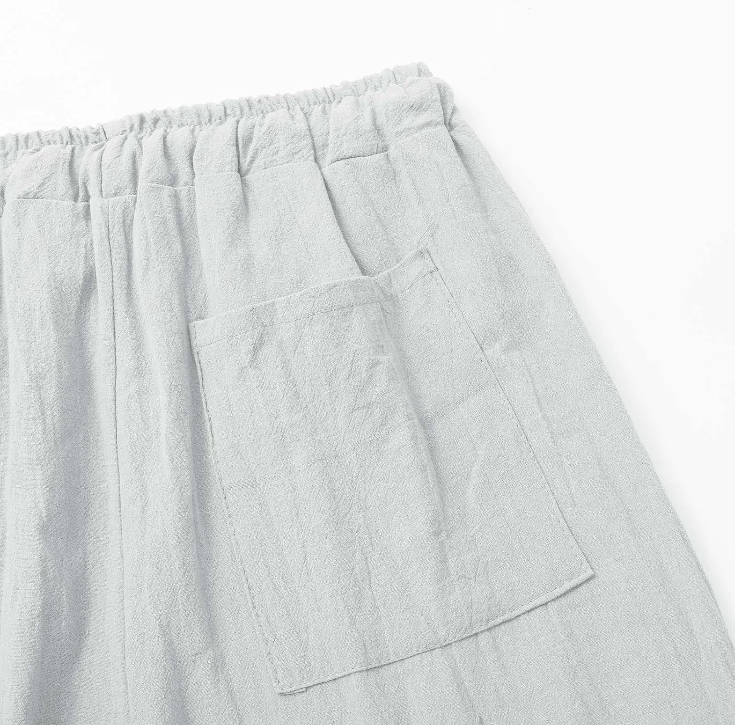 Men's Linen Pants Plus Size Plain Casual Pant Summer Outdoor Vacation Beach Trousers Lightweight Open Bottom Slacks