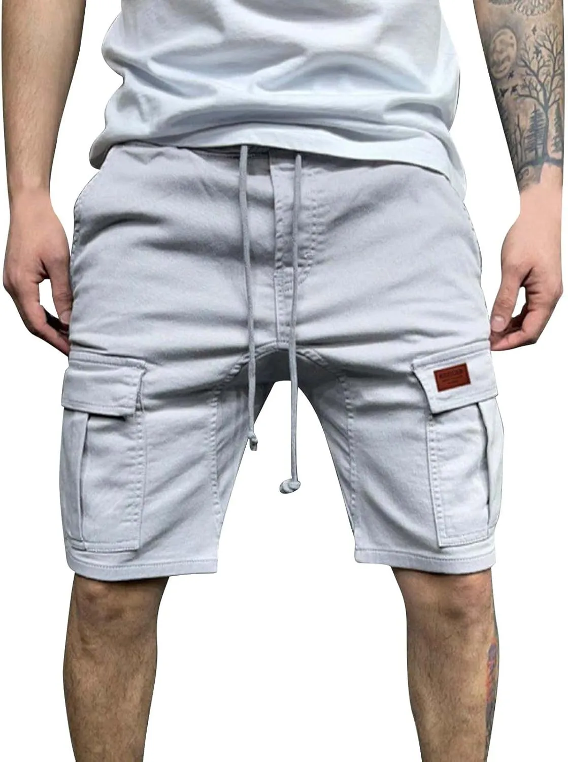 Mens Shorts 7 Inch Slim Fit Cargo Shorts Cotton Work Shorts Multi Pocket Casual Comfort Flex Waistband Shorts
