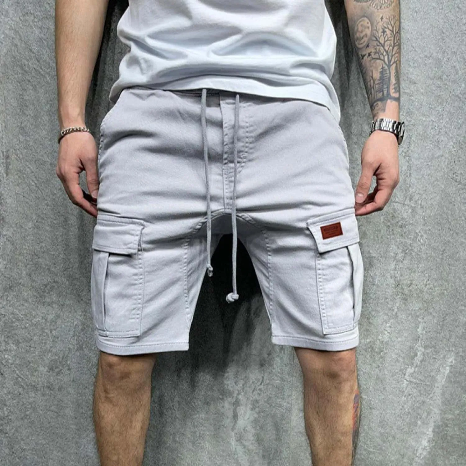 Mens Shorts 7 Inch Slim Fit Cargo Shorts Cotton Work Shorts Multi Pocket Casual Comfort Flex Waistband Shorts