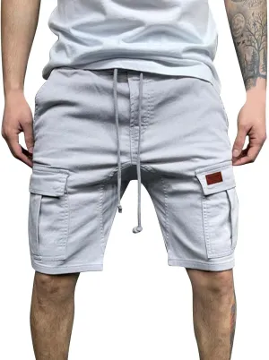 Mens Shorts 7 Inch Slim Fit Cargo Shorts Cotton Work Shorts Multi Pocket Casual Comfort Flex Waistband Shorts