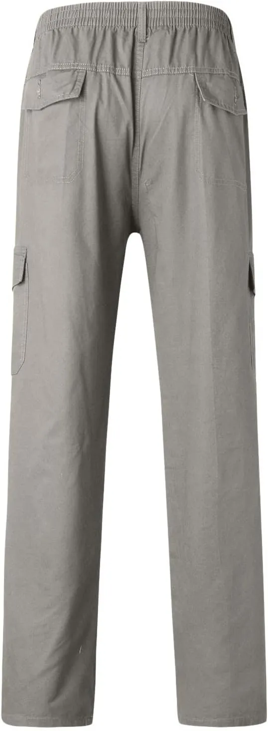 Mens Sweatpants with Pockets Big and Tall Trousers Men's Drawstring Waist Zipper Hem Corduroy Cargo Pants Men's Casual