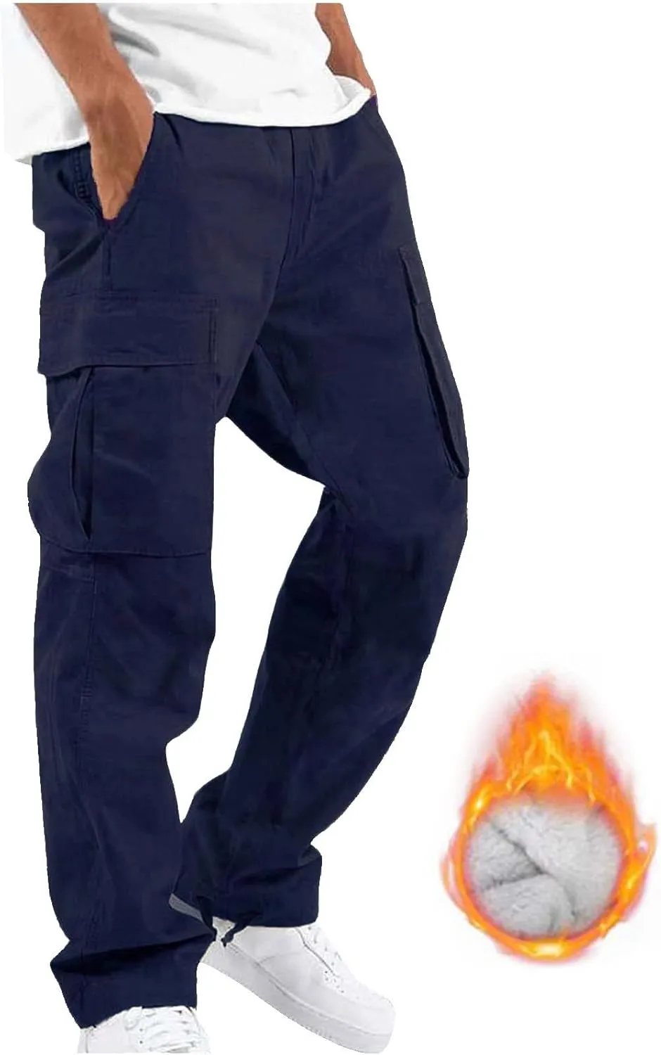 Mens Sweatpants with Pockets with Pockets Fleece Cargo Sweatpants Streetwear Hip Hop Pants Cargo Pants Joggers Casual
