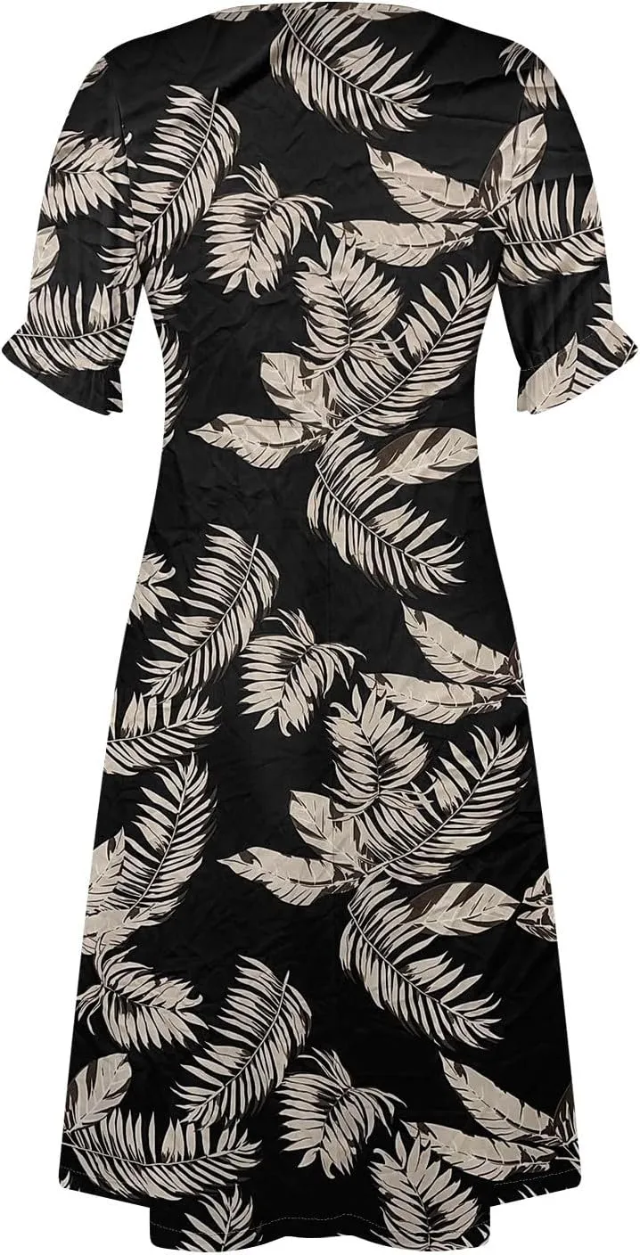 Midi Dresses for Women Dress Women Puff Sleeve Women Dresses for Special Occasions Summer Fitted