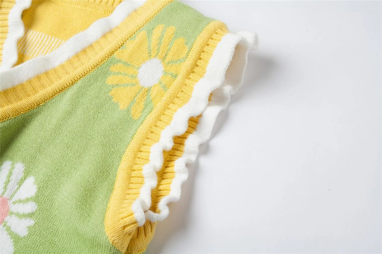 Mud Kingdom Toddler Little Girls Sweater Vest Knitted Sleeveless Button Down V-Neck Spring Autumn