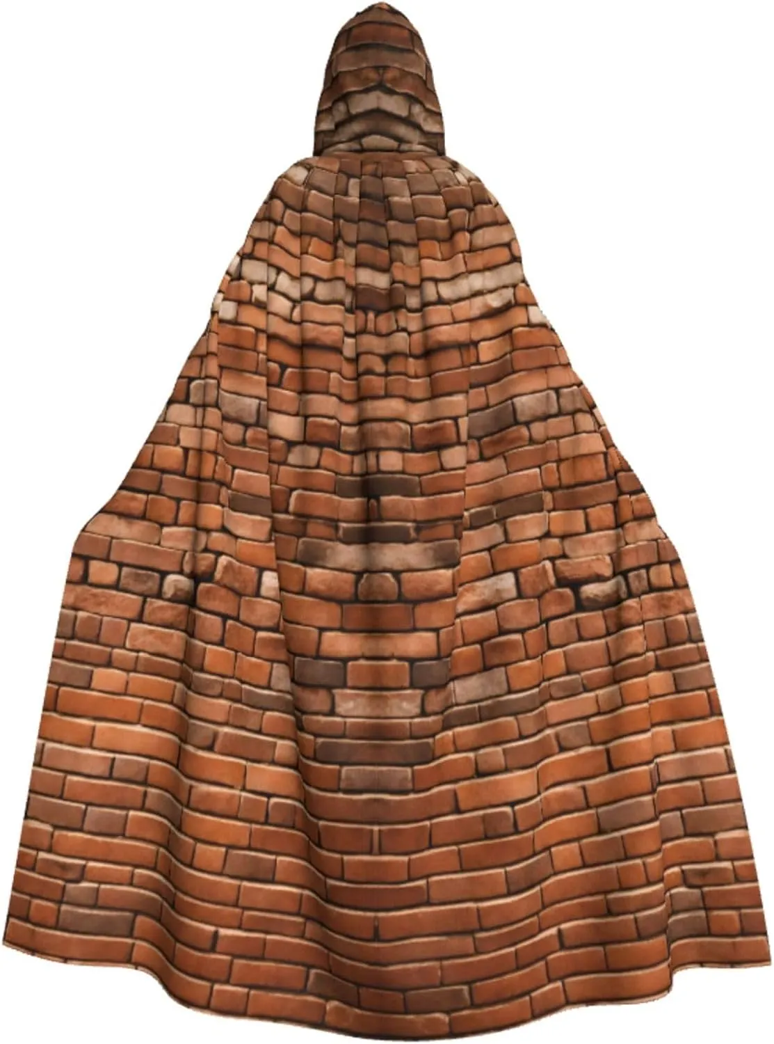 Old Brick Wall Print Hooded Cloak Halloween Costume Adult Size with Dramatic Cloak for Cosplays,Witch Capes