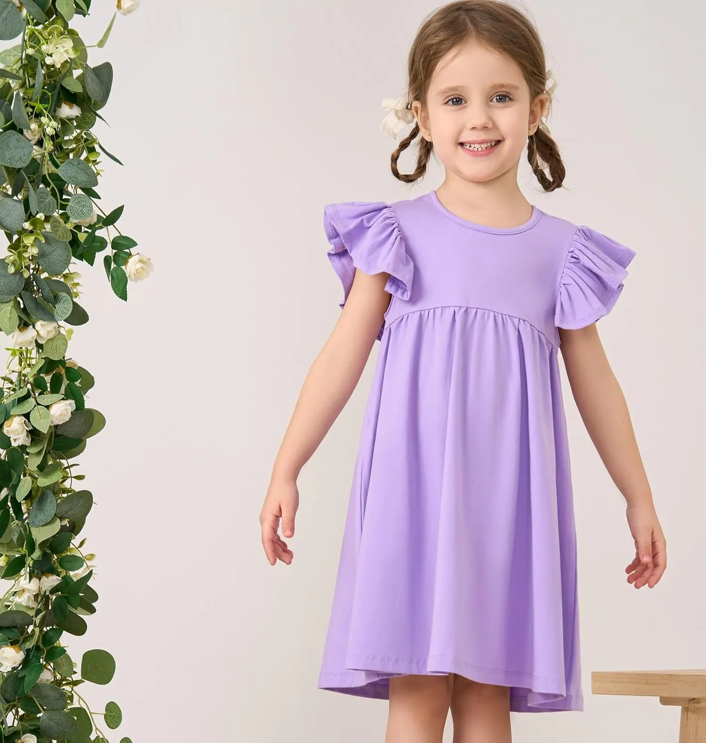 pureborn Toddler Girls Sleeveless Summer Dresses 1-8 Years