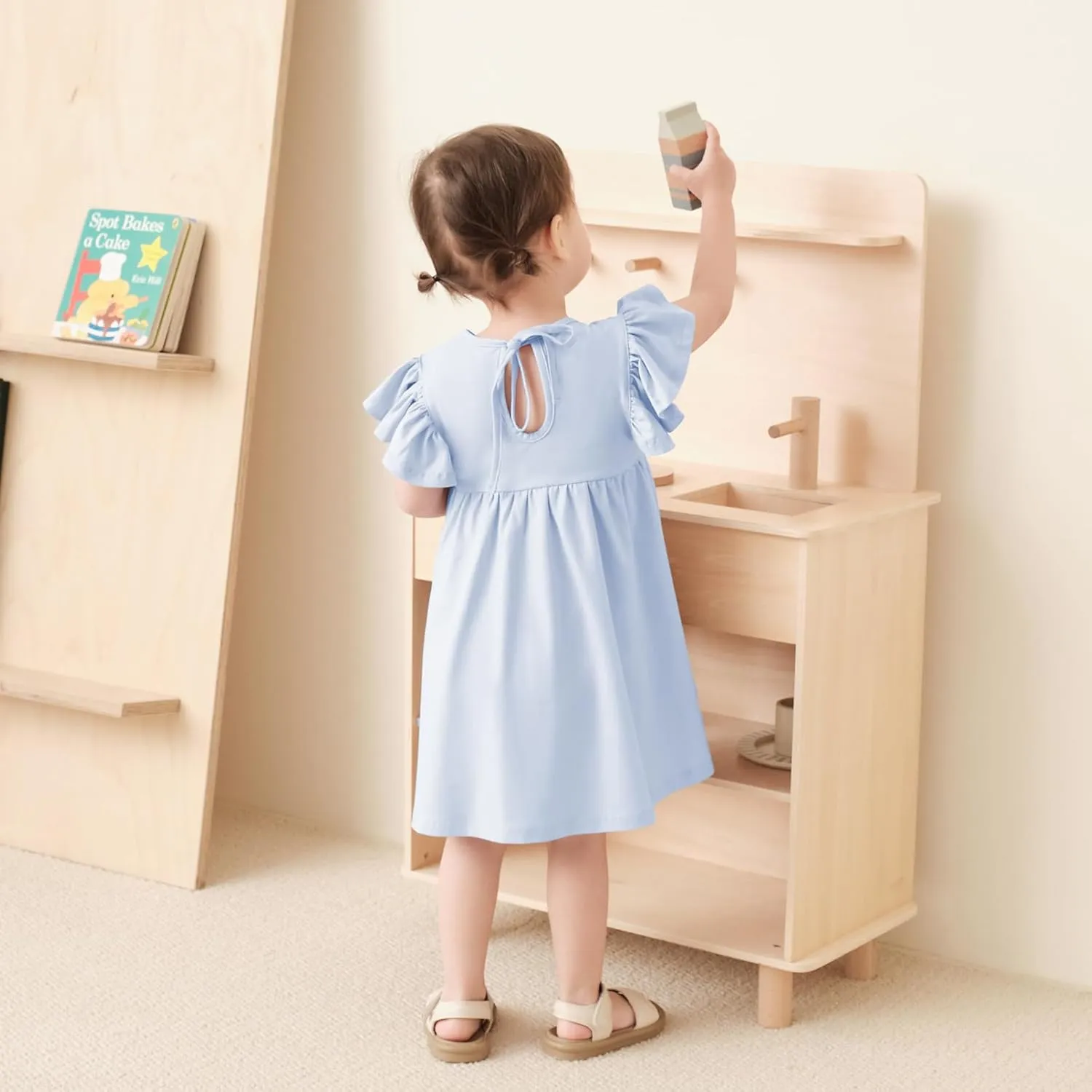 pureborn Toddler Girls Sleeveless Summer Dresses 1-8 Years