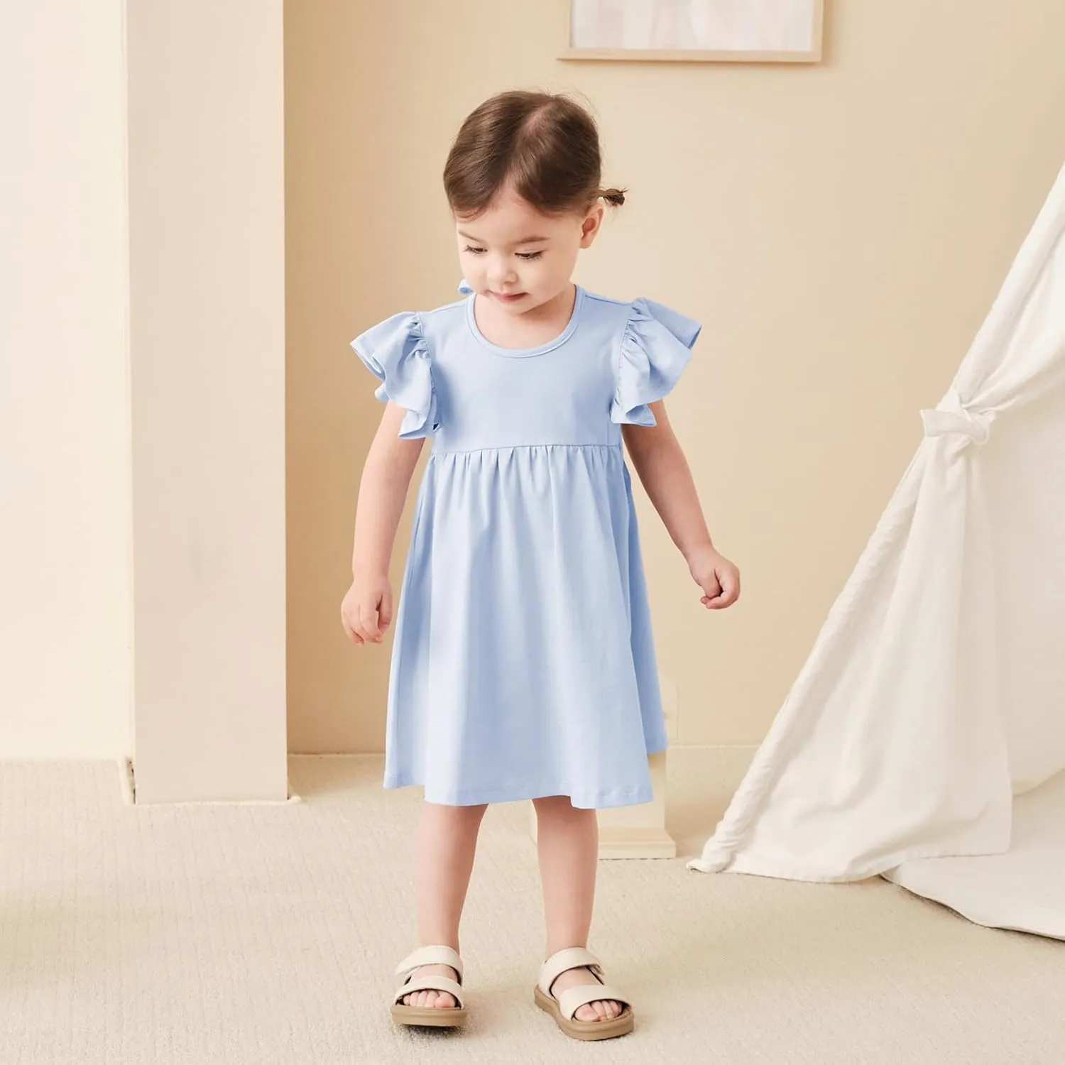 pureborn Toddler Girls Sleeveless Summer Dresses 1-8 Years