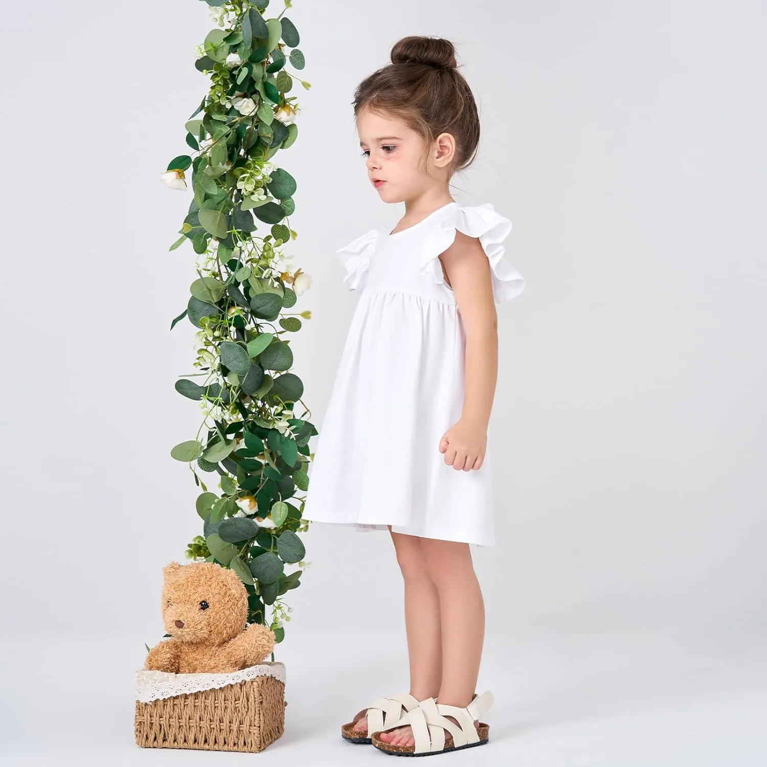 pureborn Toddler Girls Sleeveless Summer Dresses 1-8 Years