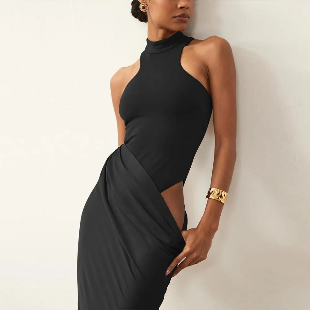 RanRui 2024 Women's Sleeveless Hollow Out Maxi Dress Cut Out Cocktail & Wedding Guest Dress