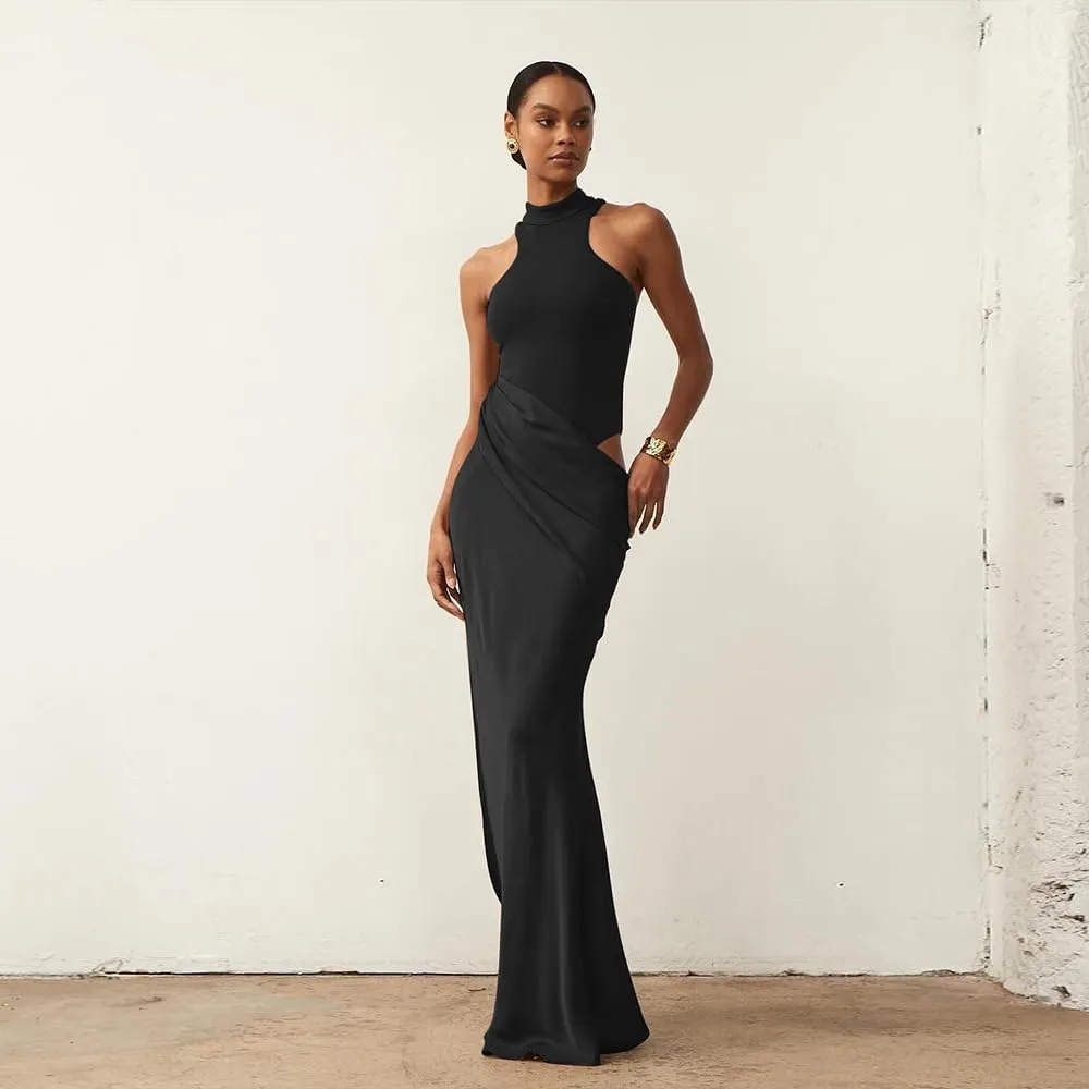 RanRui 2024 Women's Sleeveless Hollow Out Maxi Dress Cut Out Cocktail & Wedding Guest Dress