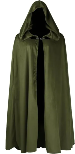 Renaissance Hooded Cloak Halloween Costume, Medieval Cosplay Wizard Witch Cape