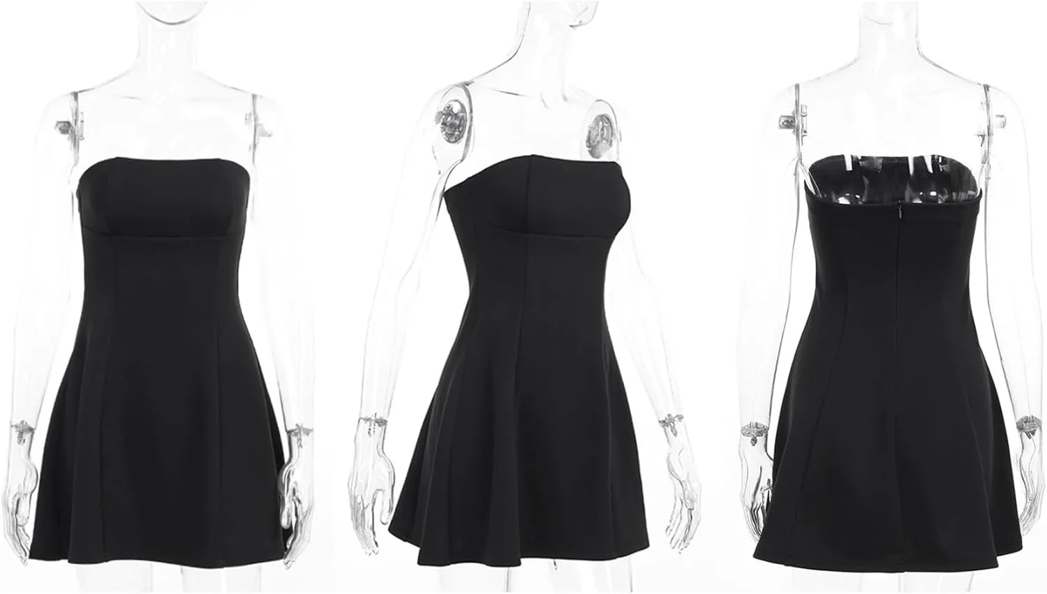 SHINFY Women Sexy Strapless Mini Dress Bodycon Off Shoulder Tube Top A-Line Short Dress Formal Cocktail Dresses