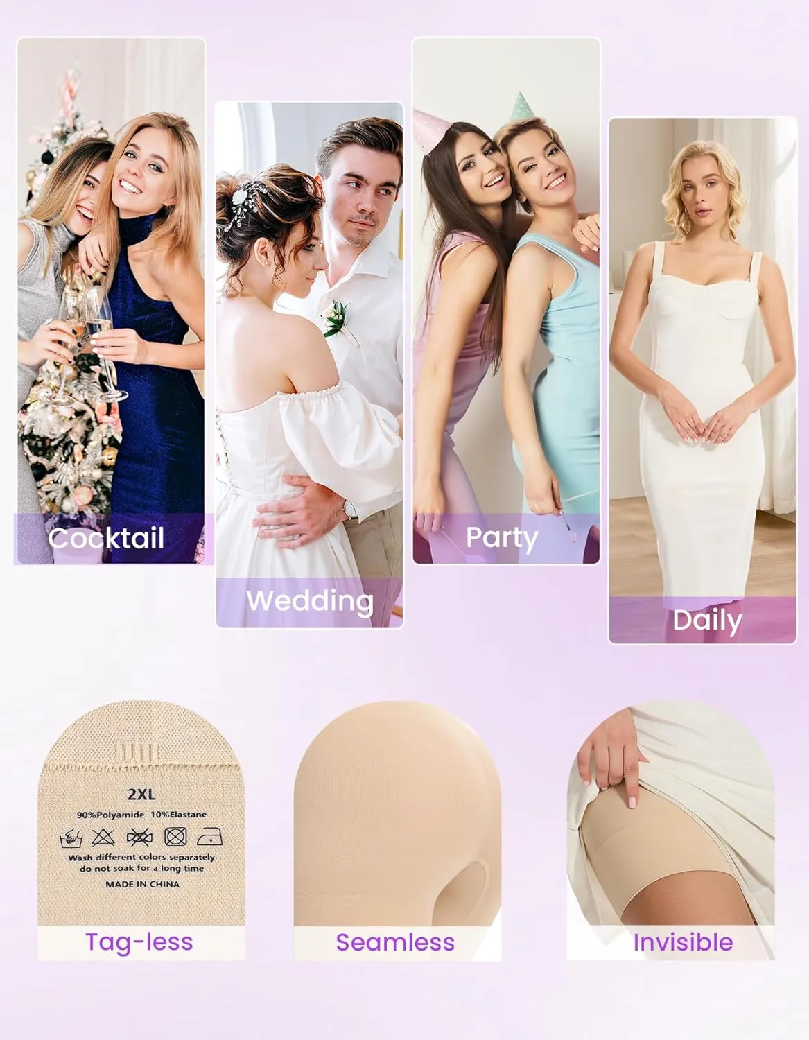 SIMIYA Shapewear Tummy Control Shorts for Women, 5-IN-1 Body Shaper High Waisted Girdle Boyshort Slip Short for Under Dresses