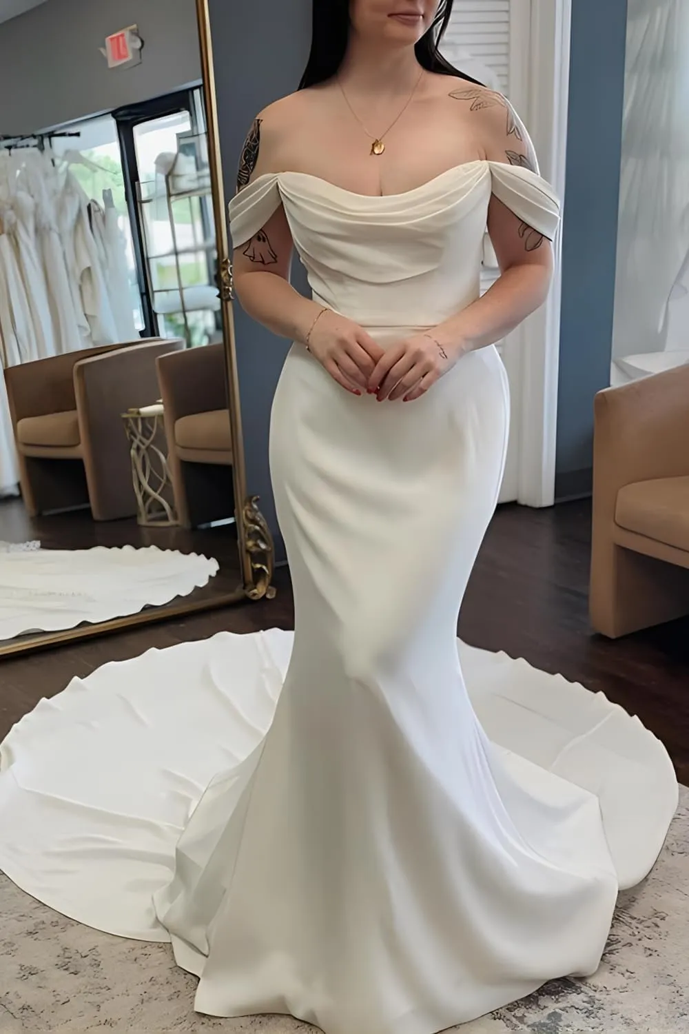 Simple Mermaid Wedding Dresses for Bride 2025 Boho Beach Satin Sleeveless Bridal Gown with Train