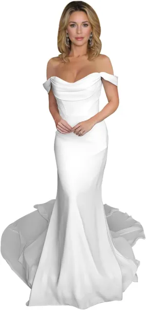 Simple Mermaid Wedding Dresses for Bride 2025 Boho Beach Satin Sleeveless Bridal Gown with Train