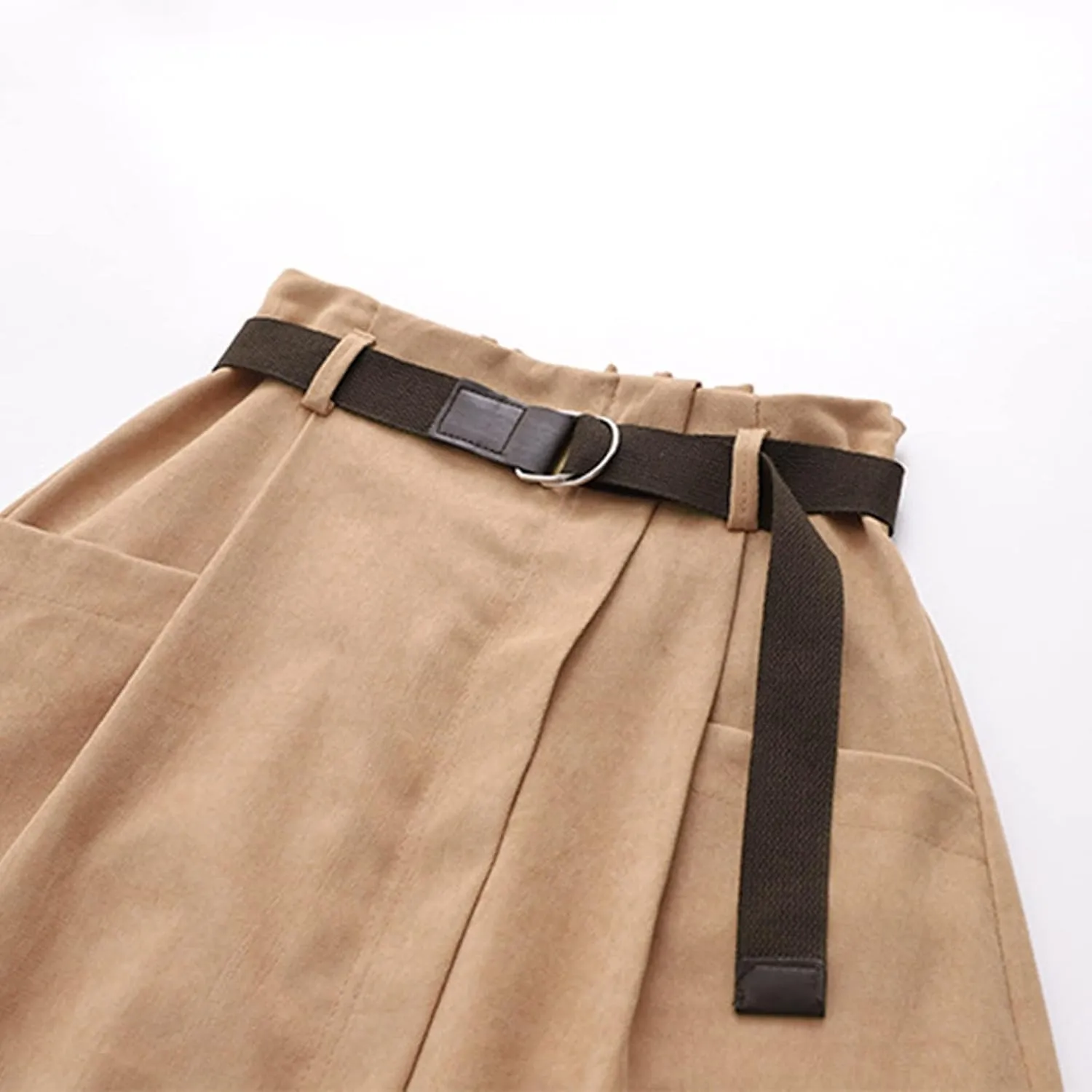 Skirts for Women Trendy Ruffle Layered Pleated Skirts Solid Ankle Length Midi Skirt Elastic Waistband for Women