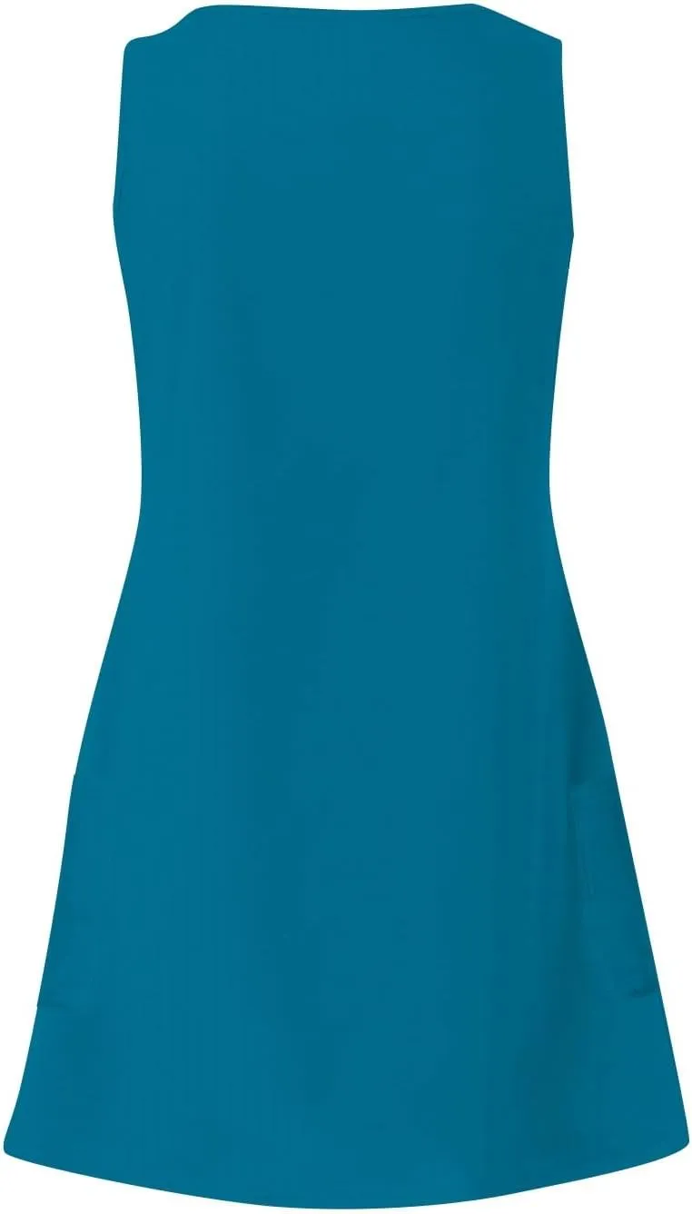 Sleeveless Dress for Women Summer Plus Size Sundress with Pockets Tie Dye V Neck Cute Mini Sun Dress for Beach Vacation