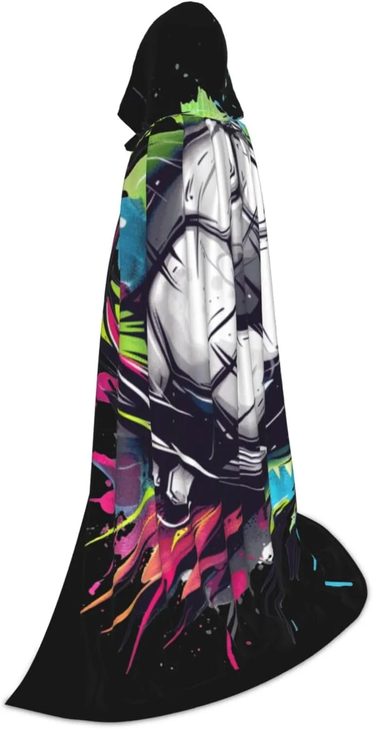 Soccer Halloween Cape For Teenagers, Hooded Cloak Long Cape Costume Cloak For Party Or Cosplay