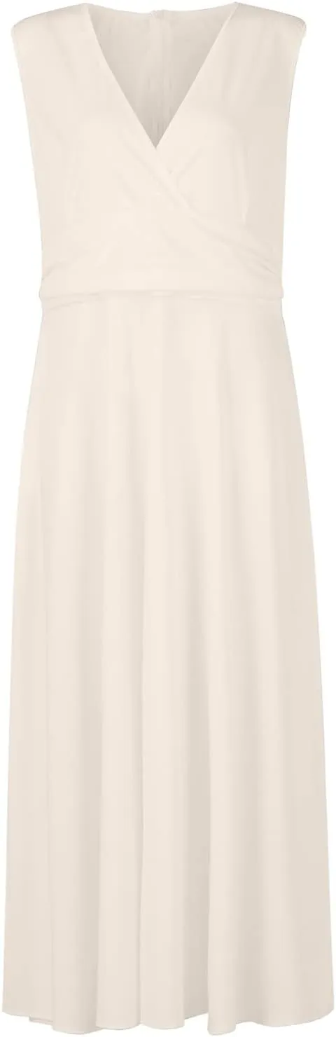 Summer Dresses for Women 2024 Floral Cold Shoulder Sleeve V Neck Holiday Dress Waist Retraction Ruffle Hem Gown Dresses