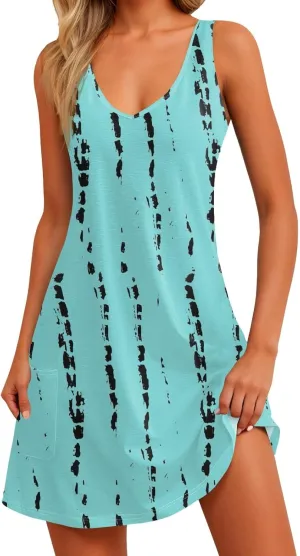 Summer Dresses for Women 2025 Midi Dresses for Women Sleeveless Trendy Summer Loose Flowy Vintage