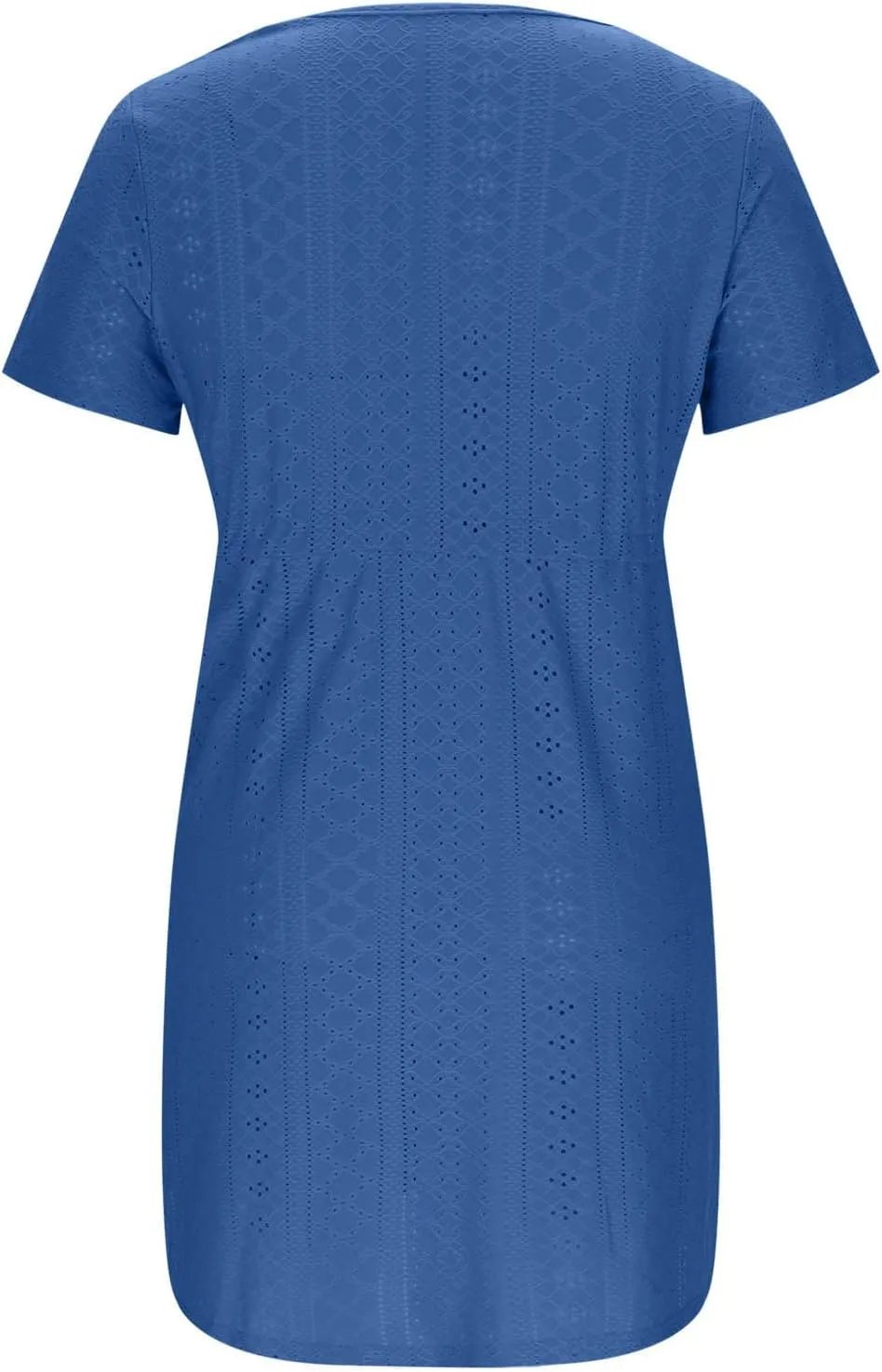 Sun Dresses for Women 2025 Vacation Casual Summer Short Sleeve Dress V-Neck Tie Waist Eyelet Beach Sundresses