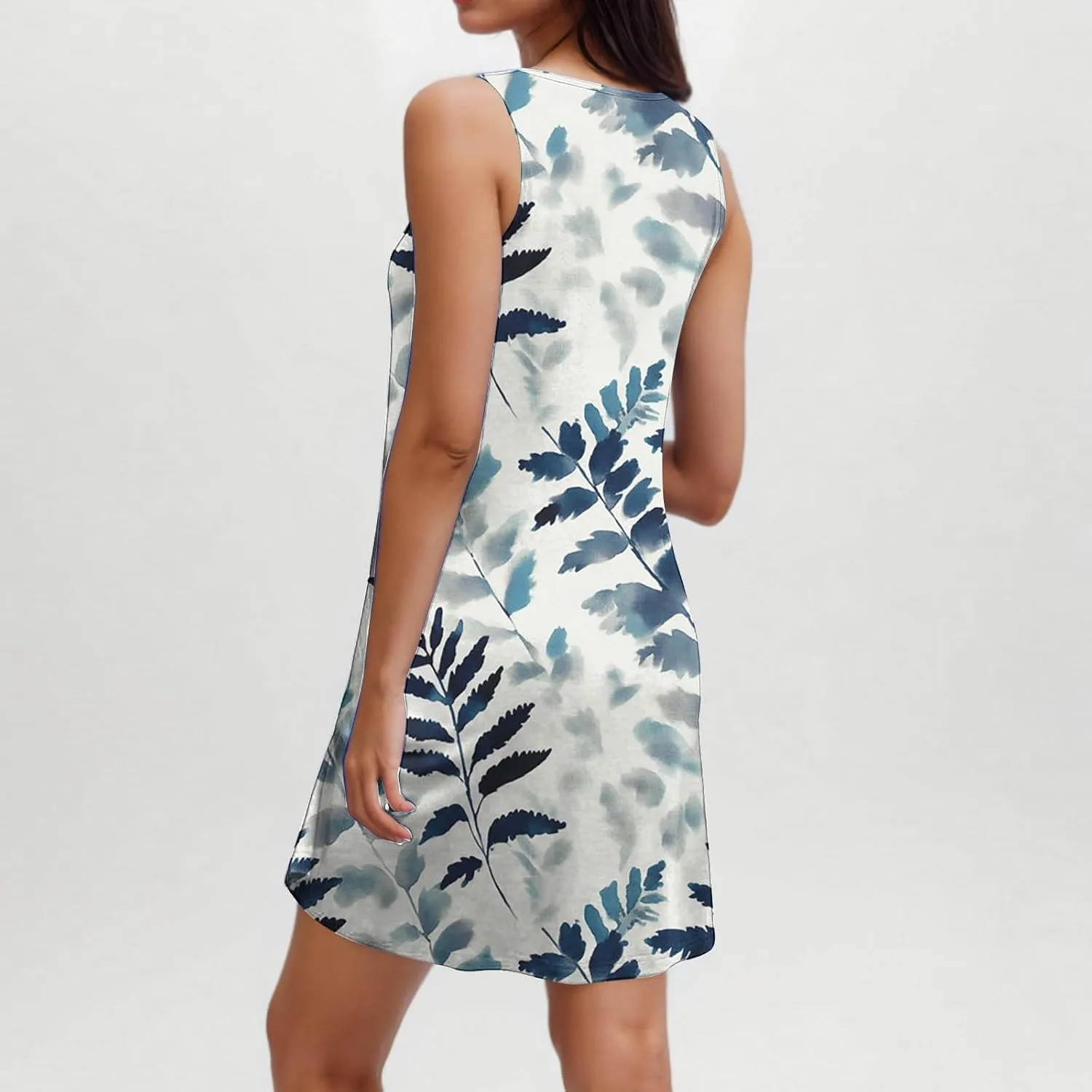 Tank Dress for Women 2025 Sleeveless Floral Casual Summer Mini Dress Flowy Trendy Loose Fit Beach Short Dresses