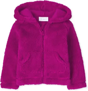 The Children's Place Baby Girls' and Toddler Long Sleeve Sherpa Zip-up Hoodie