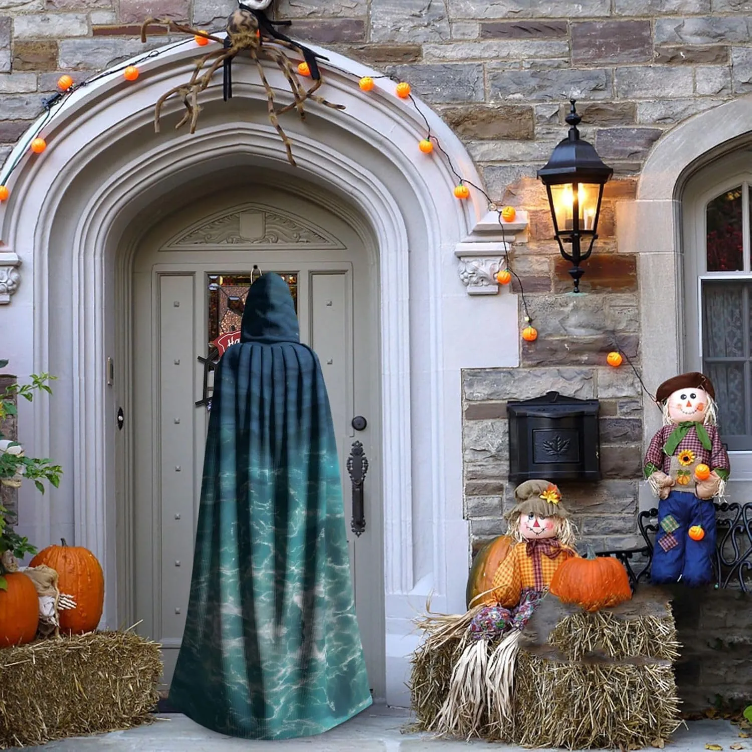 The Deep Ocean Hooded Cloak  Printed Cloak Cape  Long Cloak For Halloween, Costume Parties, And Cosplays