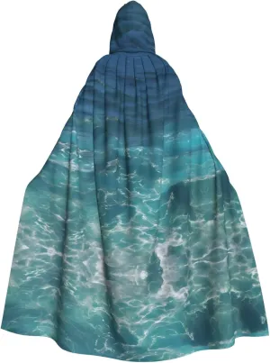 The Deep Ocean Hooded Cloak  Printed Cloak Cape  Long Cloak For Halloween, Costume Parties, And Cosplays