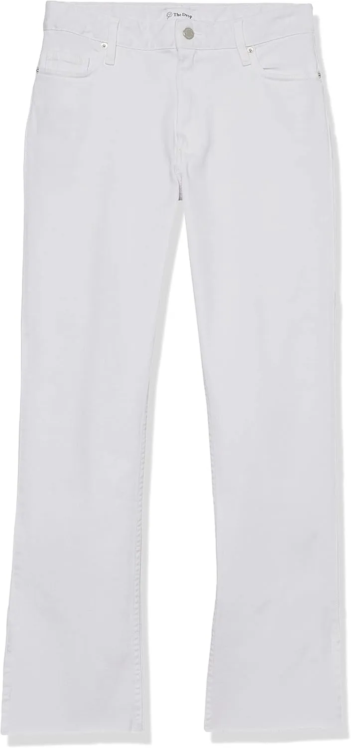 The Drop Women's Ian Mid Rise Relaxed Straight Side Slit Detail