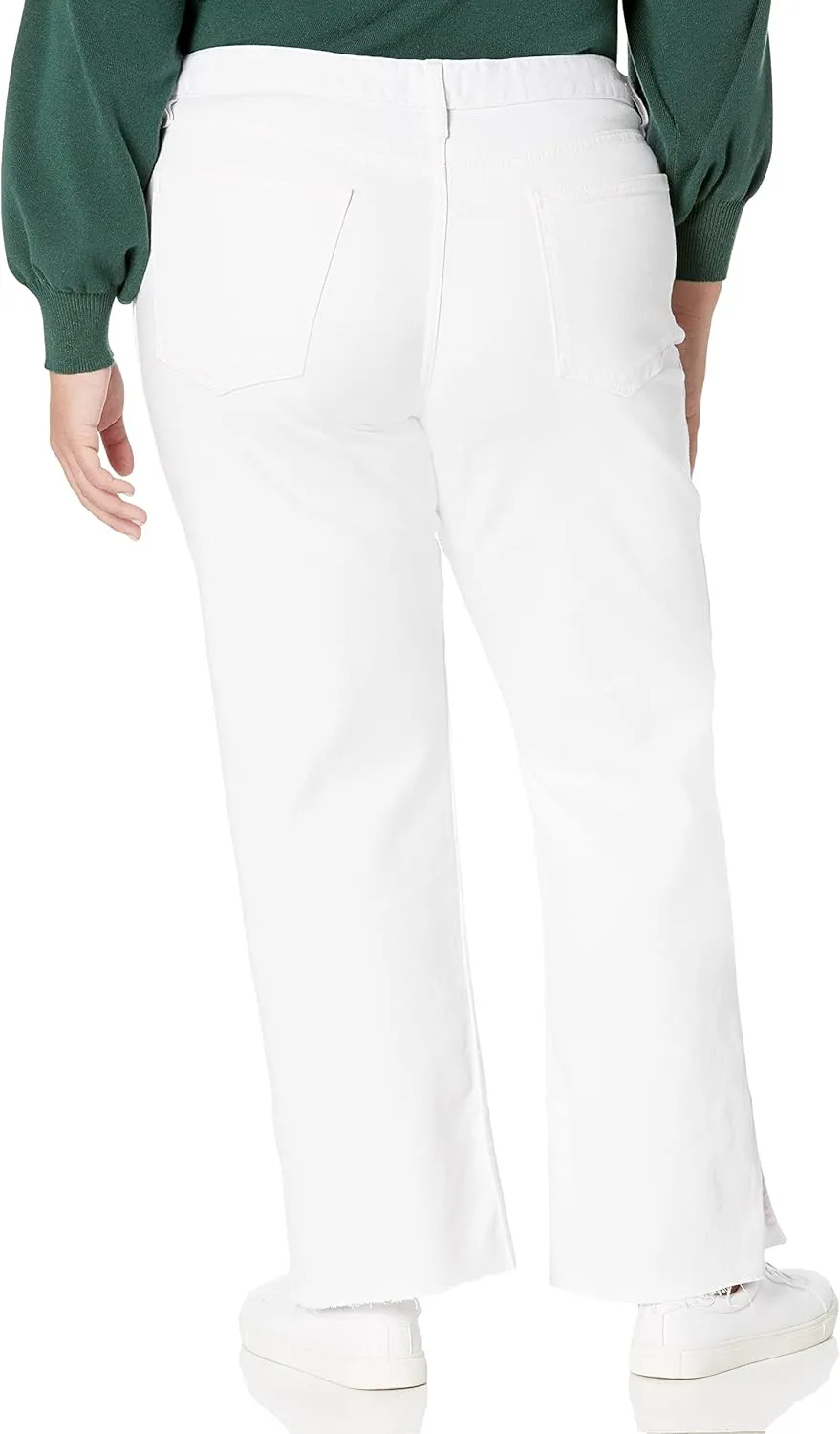 The Drop Women's Ian Mid Rise Relaxed Straight Side Slit Detail