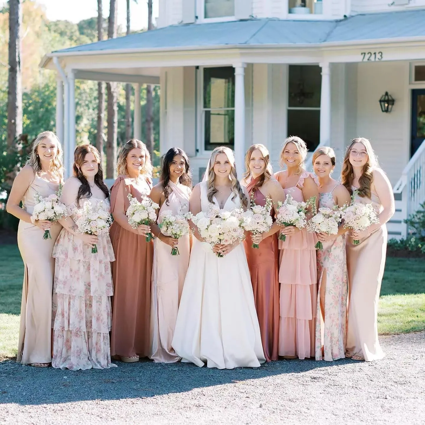 Tiered Ruffles Bridesmaid Dresses Long for Women Chiffon Formal Evening Dresses