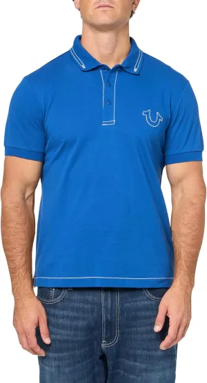 True Religion Men's Relaxed Big T Embro Polo