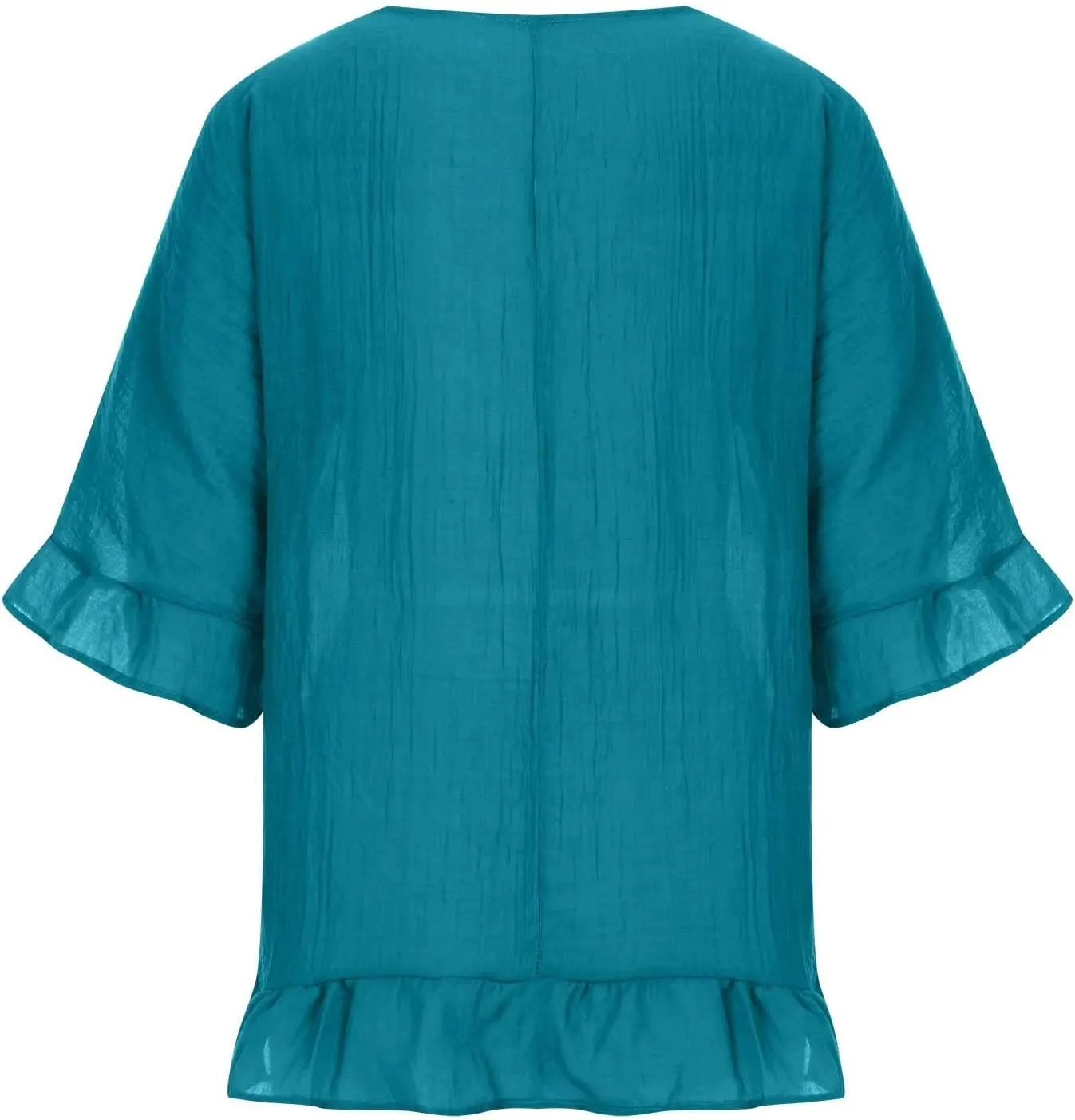 Tunic Dresses for Women 2024 Flowy Plus Size 3/4 Ruffle Sleeve Dress Oversized Lightweight Outdoor Bodycon Mini Dress