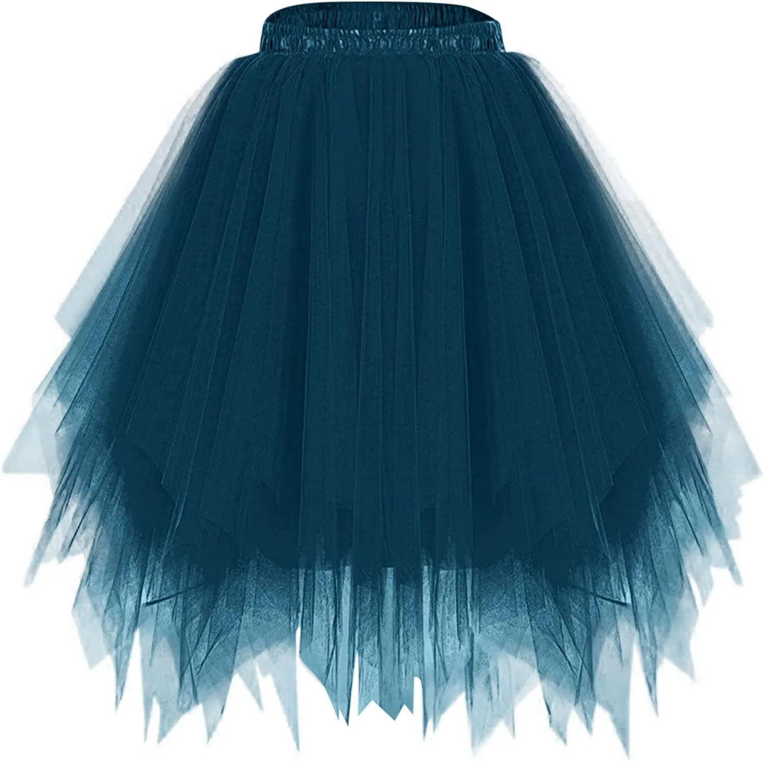 Tutu Skirts for Women Elastic Waist Mesh Tulle Skirt Adult Mini Short Half Dress Skirt for Dress-up Parties Dancing