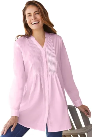 Woman Within Plus Size Perfect Pintuck Tunic