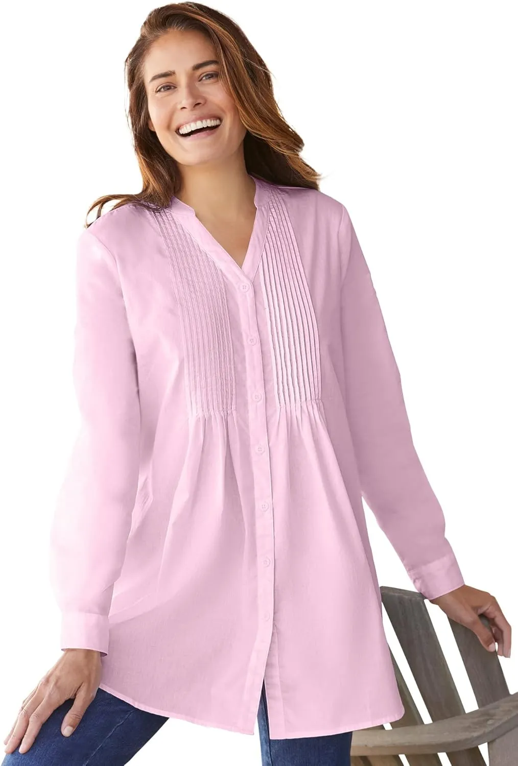 Woman Within Plus Size Perfect Pintuck Tunic