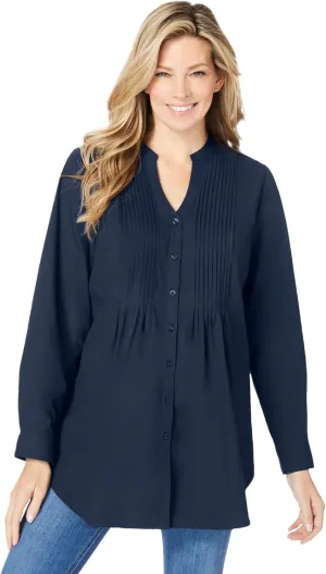 Woman Within Plus Size Perfect Pintuck Tunic
