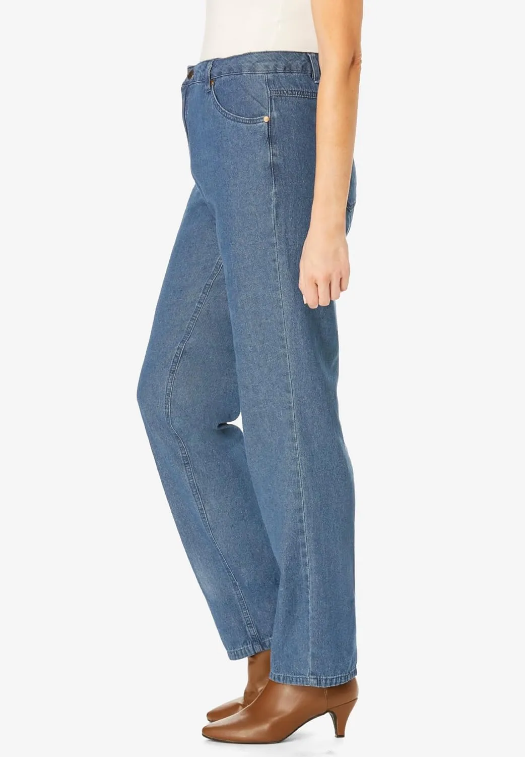 Woman Within Plus Size Perfect Relaxed Cotton Denim Jean