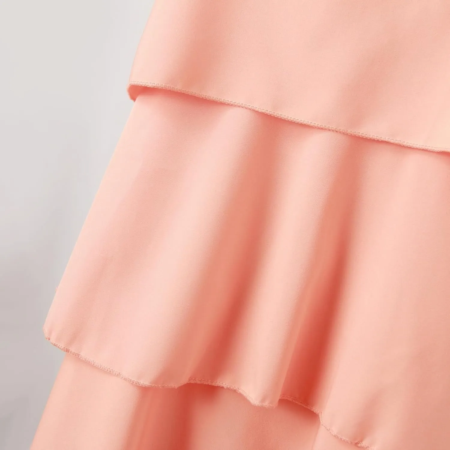 Women Boho Solid Dress Summer Ruffle Layered Flutter Halter Dress Fashion Sleeveless Beach Dress Sundresses