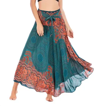 Women's Boho Dresses Ruffle Skirt Summer High Waisted Vintage Spring Belted Beach Casual Sundress