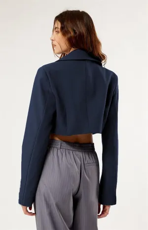 Womens Cropped Blazer Business Casual Lightweight Long Sleeve Suit Jacket Work Office Blazer for Women